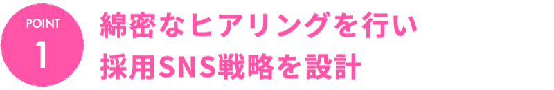 綿密なヒアリングを行い採用SNS戦略を設計