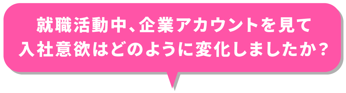 就職活動中、企業アカウントを見て入社意欲はどのように変化しましたか？