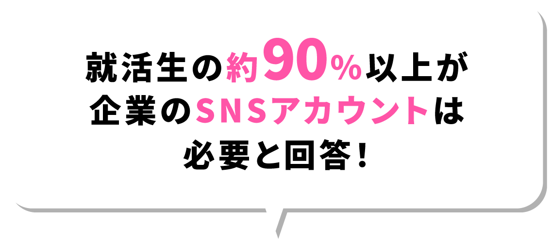 就活生の約90%以上が企業SNSアカウントは必要と回答しました